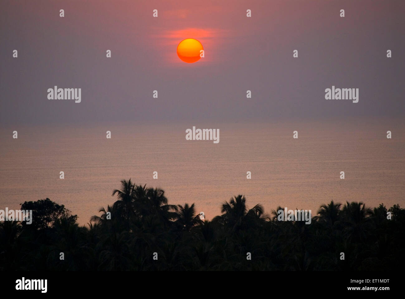 Tramonto Anjarle Mare Arabico Dapoli Ratnagiri Maharashtra India Asia Foto Stock