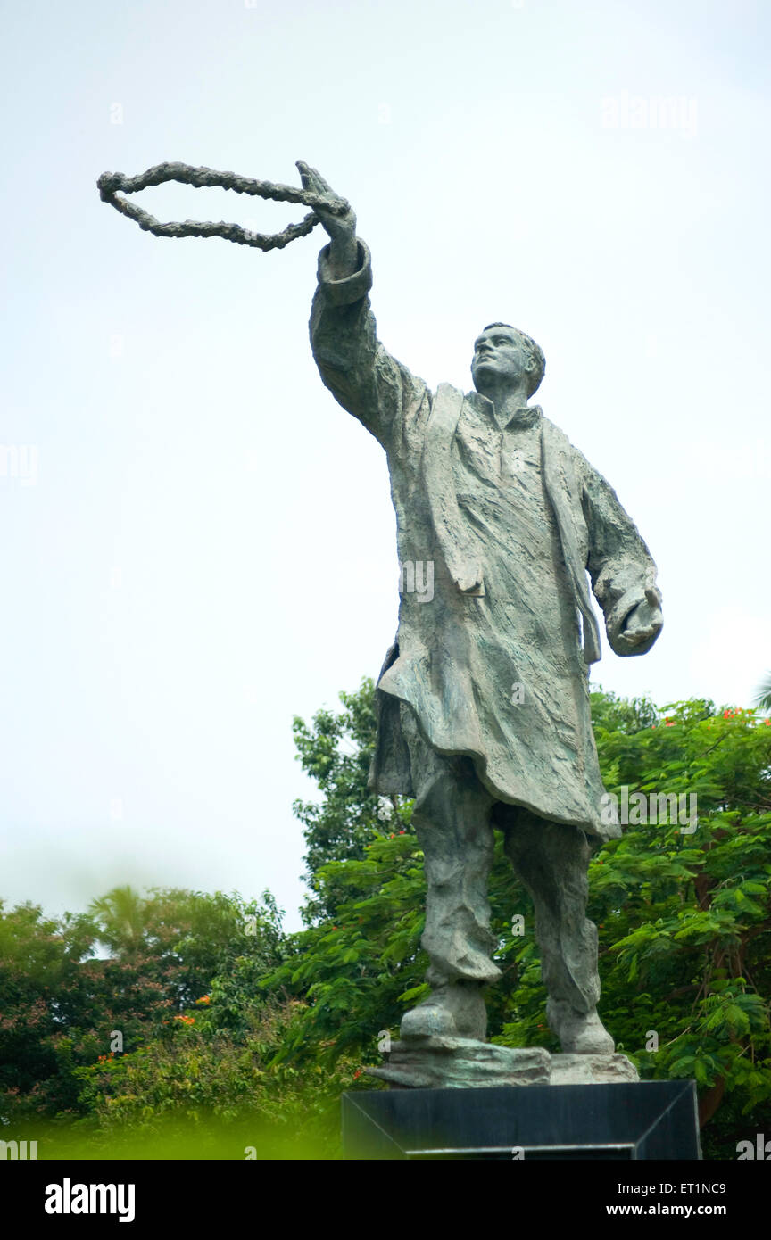 Statua di Rajiv Gandhi a ; Mumbai Bombay ; Maharashtra ; India Foto Stock