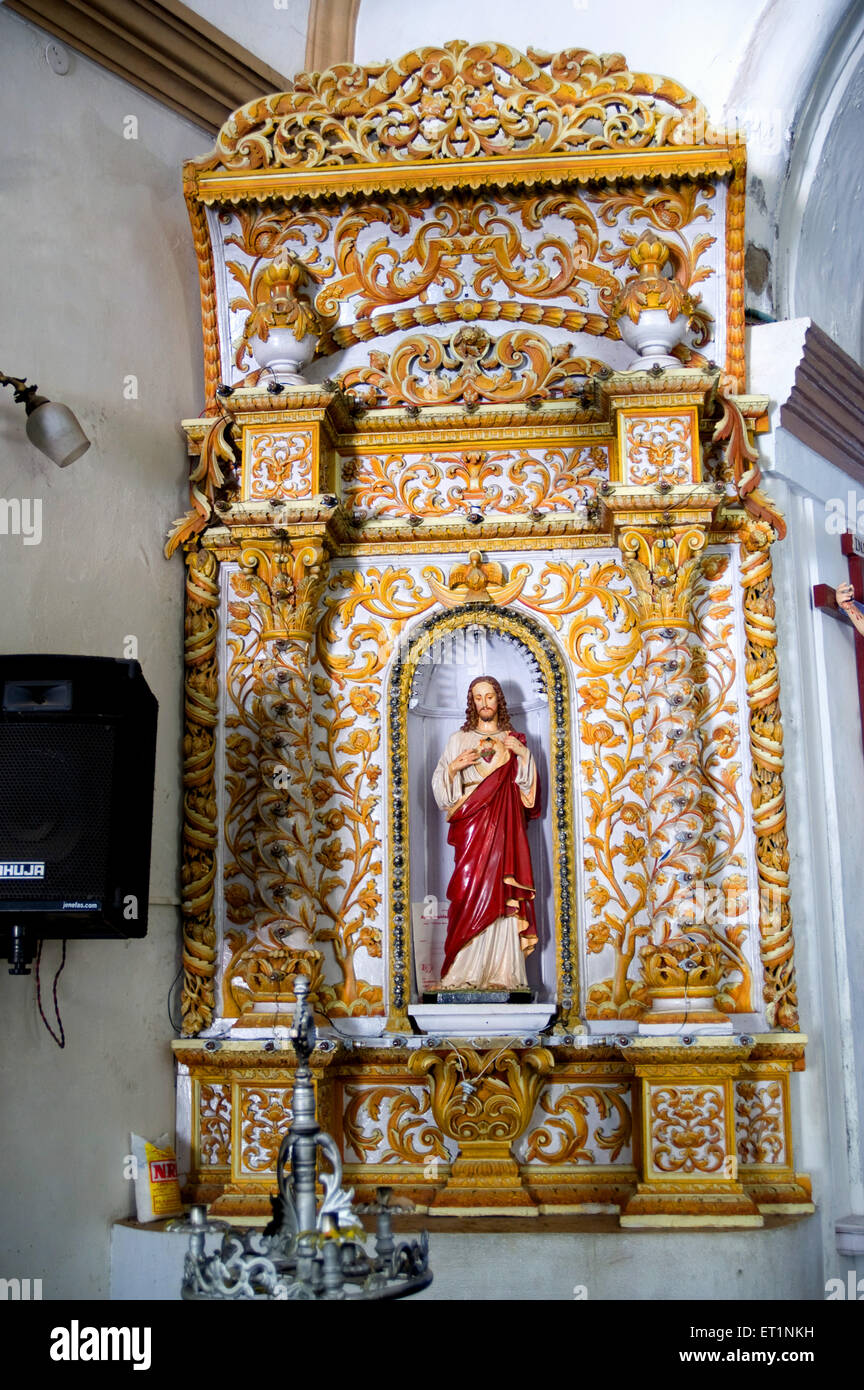 Decorate la figura di Gesù a luz chiesa ; Madras Chennai ; Tamil Nadu ; India Foto Stock