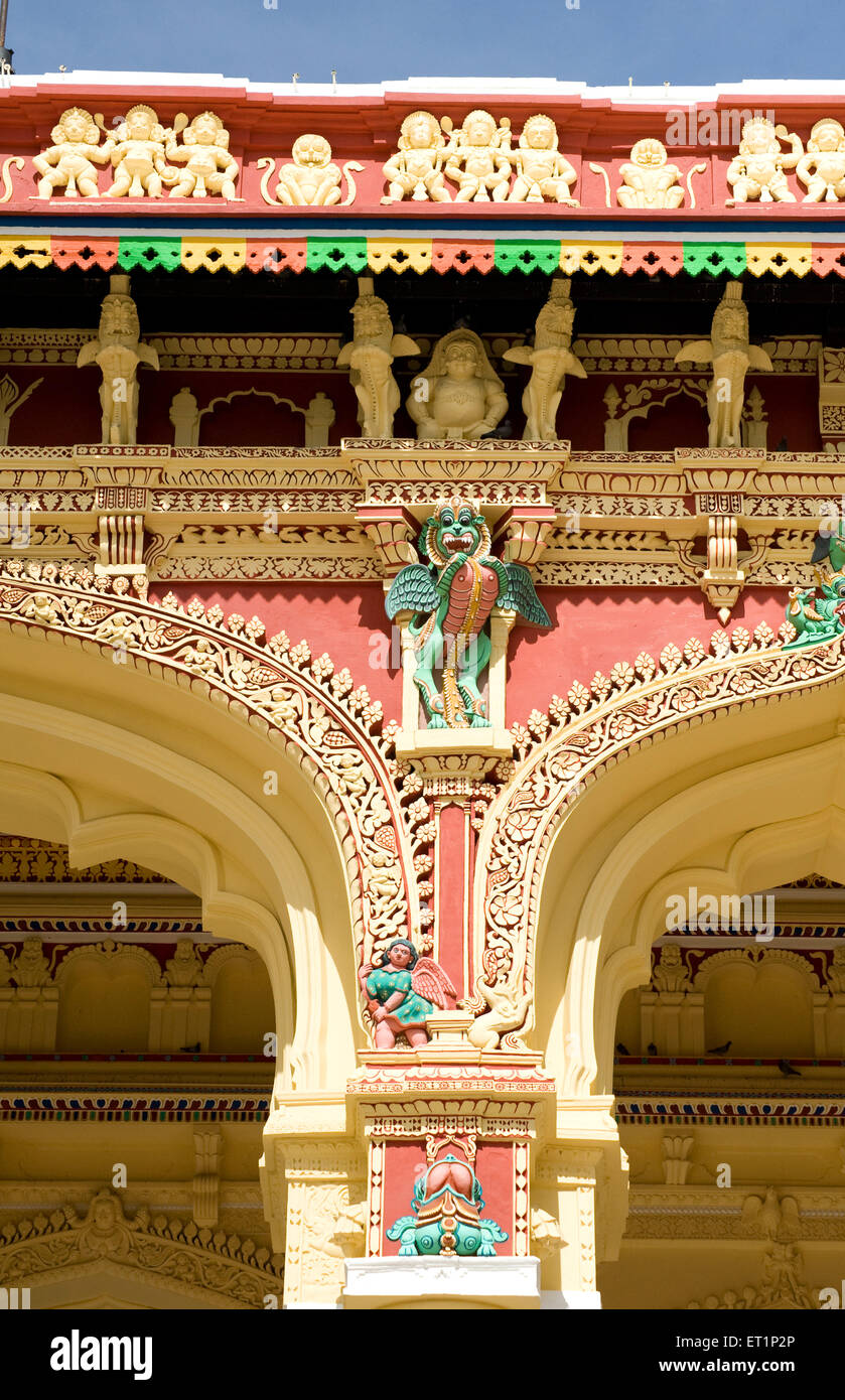 Palazzo di Thirumalai Nayak, Palazzo di Thirumalai Nayakkar, architettura Dravidiana, Madurai, Tamil Nadu, India Foto Stock