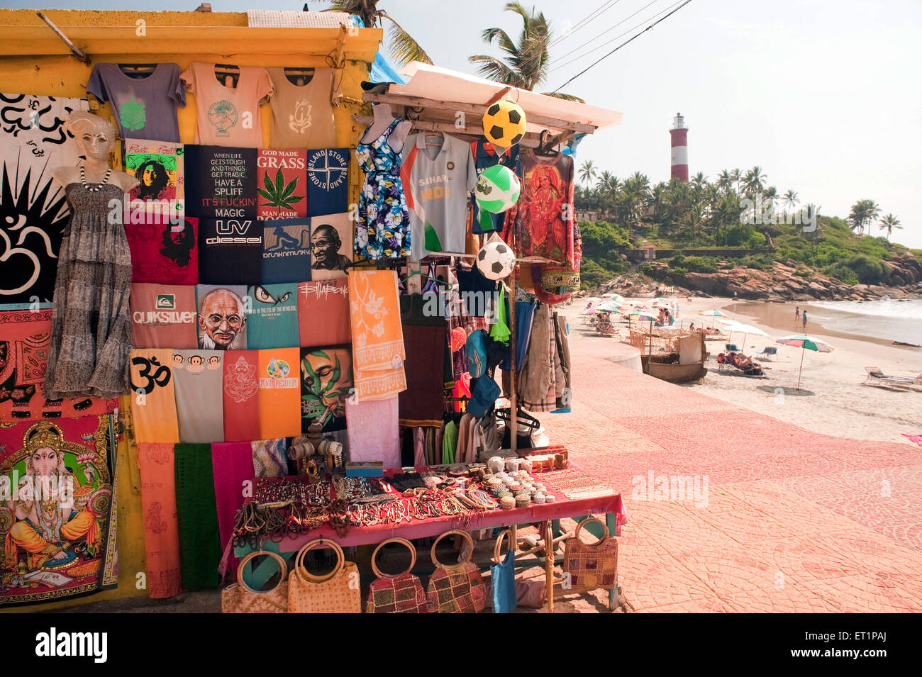 Negozio di artigianato ; Spiaggia di Kovalam ; Trivandrum ; Thiruvananthapuram ; Kerala ; India ; Asia Foto Stock