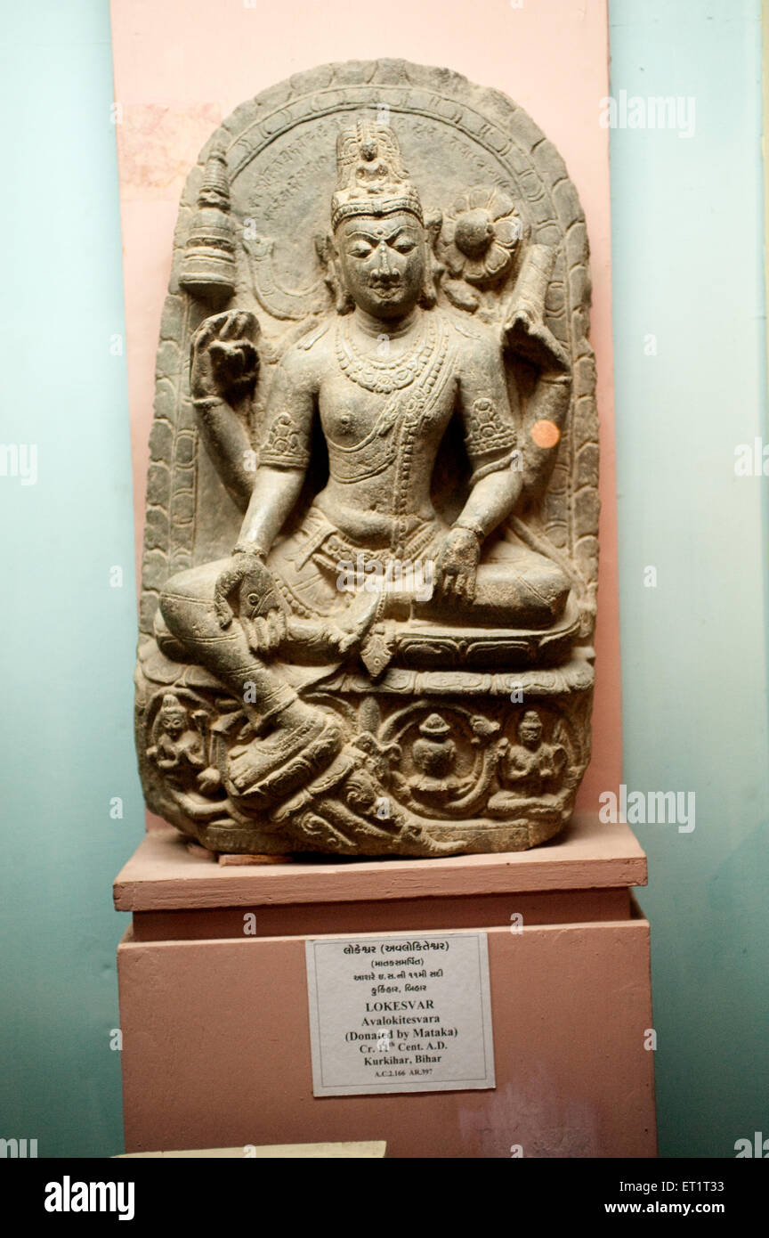 Bodhisattva Avalokiteshvara, Khasarpana Lokeshvara, Avalokiteshvara, Lokeshvara, Museo Baroda, Vadodara, Gujarat, India, Asia Foto Stock