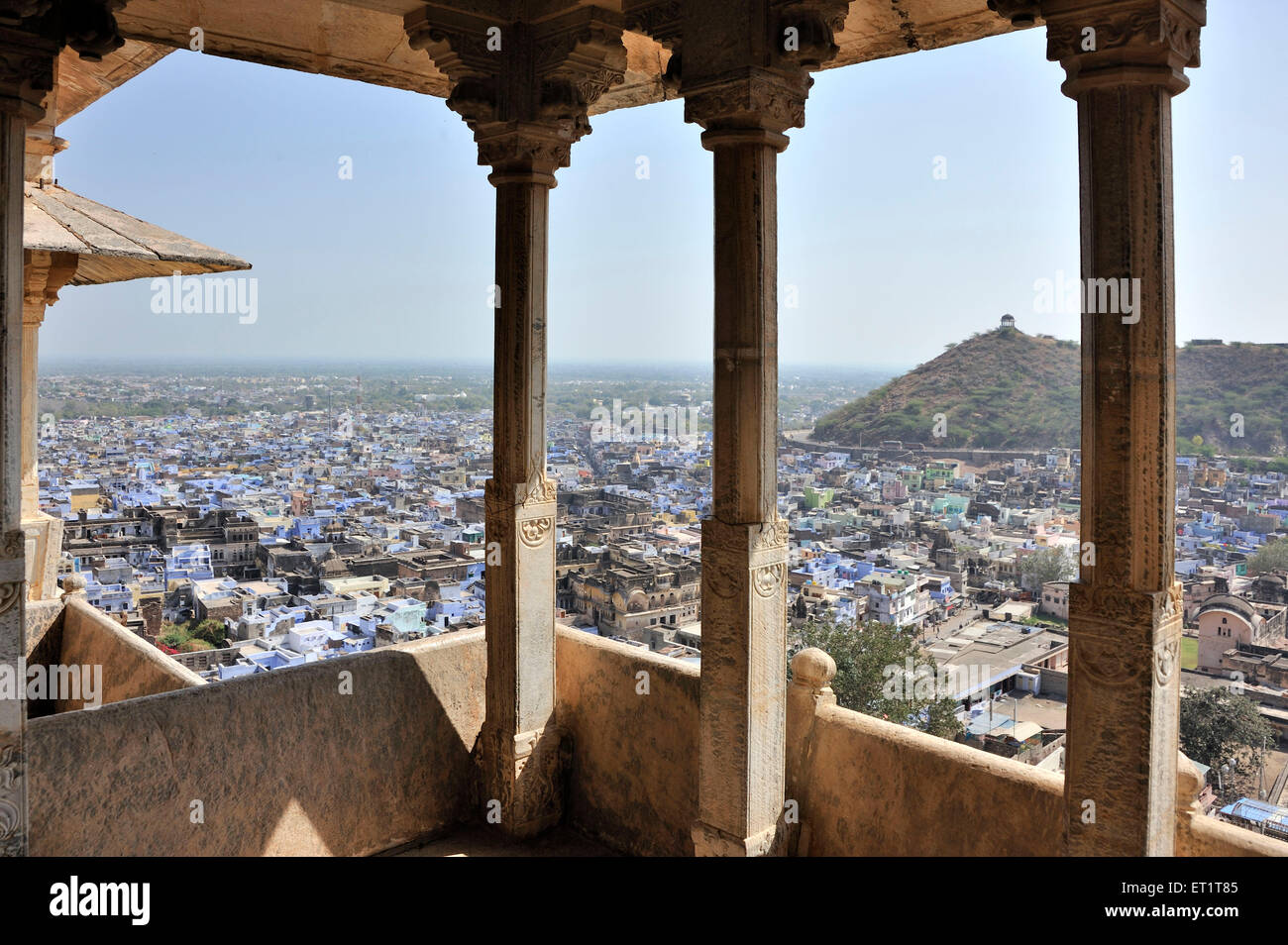 Bundi città dal palazzo del Rajasthan india asia Foto Stock