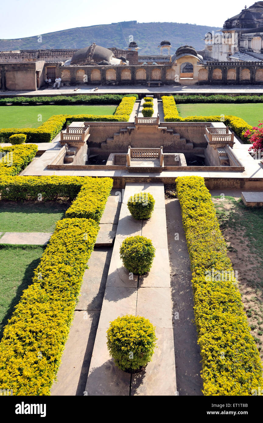 Giardino in umaid palace bundi in Rajasthan india asia Foto Stock
