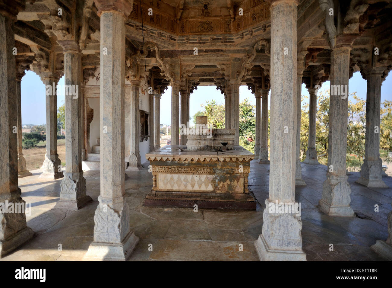 Il cenotafio 84 pillared in bundi in Rajasthan india asia Foto Stock