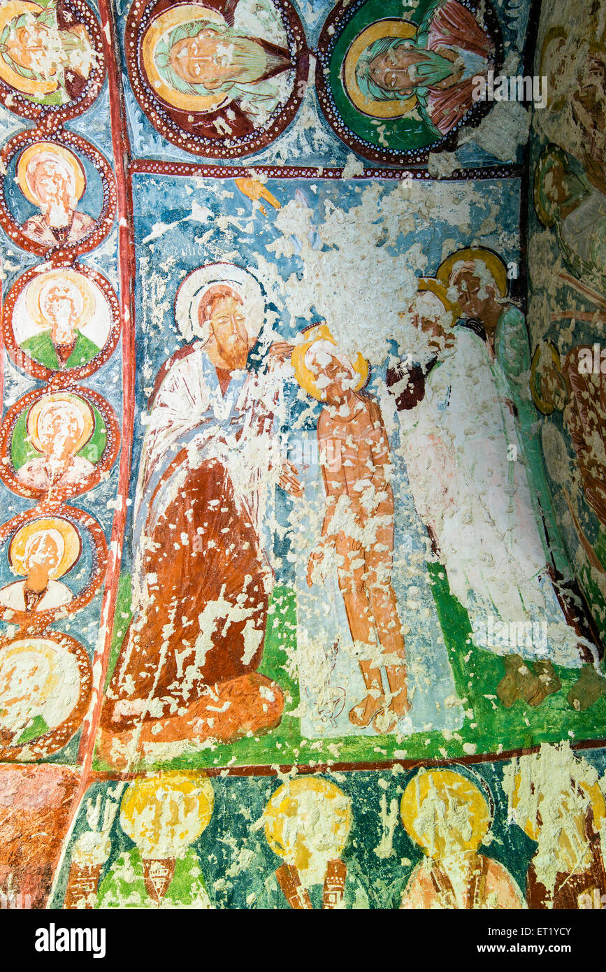 El Nazar Kilise chiesa bizantina, Goreme, Cappadocia, Turchia Foto Stock