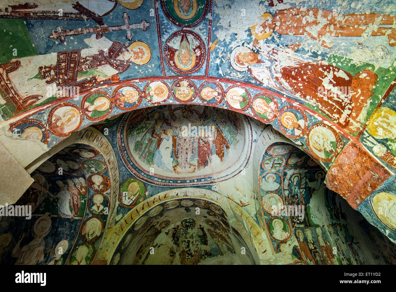 El Nazar Kilise chiesa bizantina, Goreme, Cappadocia, Turchia Foto Stock