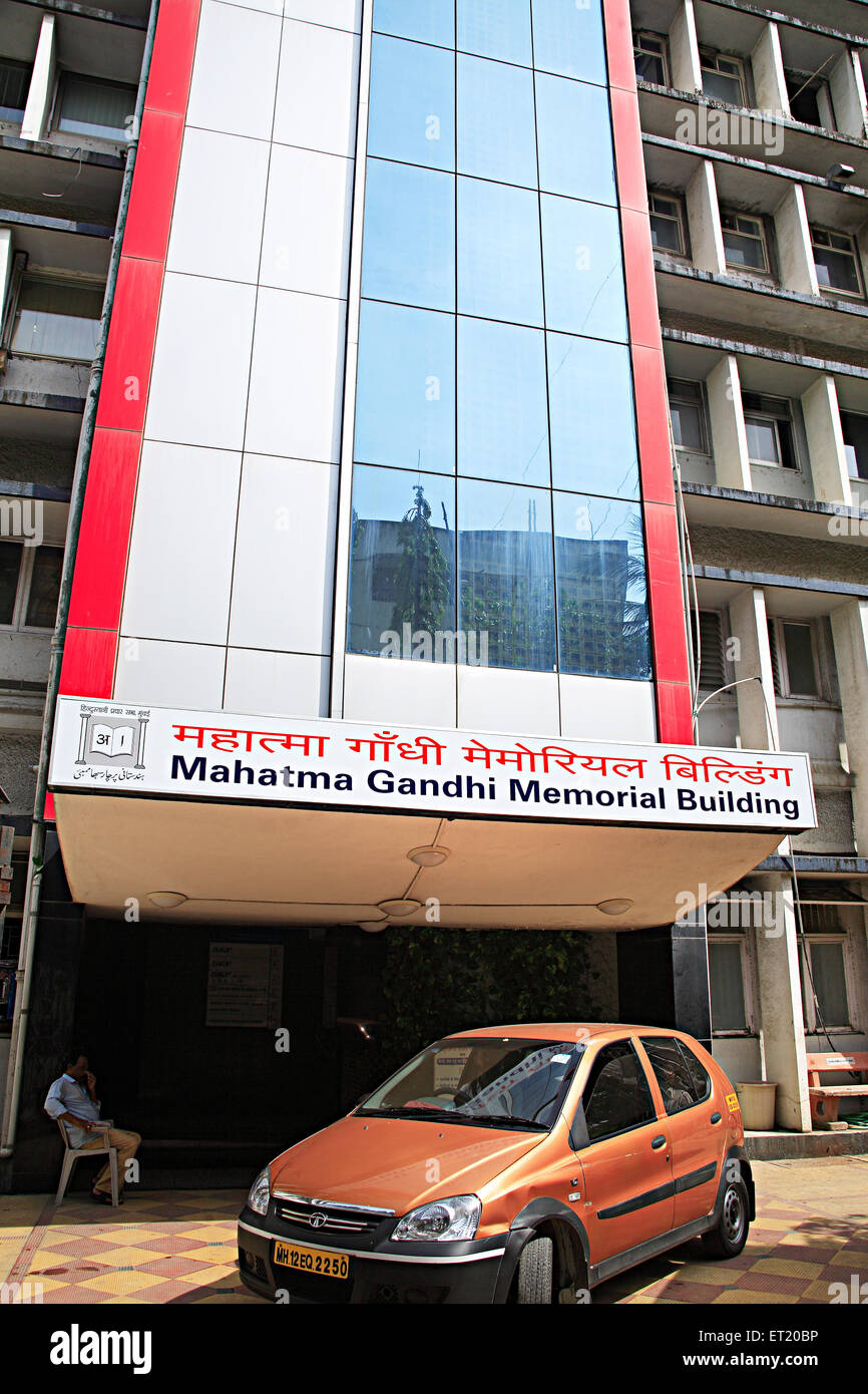 Mahatma Gandhi Memorial building ; J. Podar Road ; Charni Road ; Bombay ; Mumbai ; Maharashtra ; India ; Asia ; Asia ; indiano Foto Stock