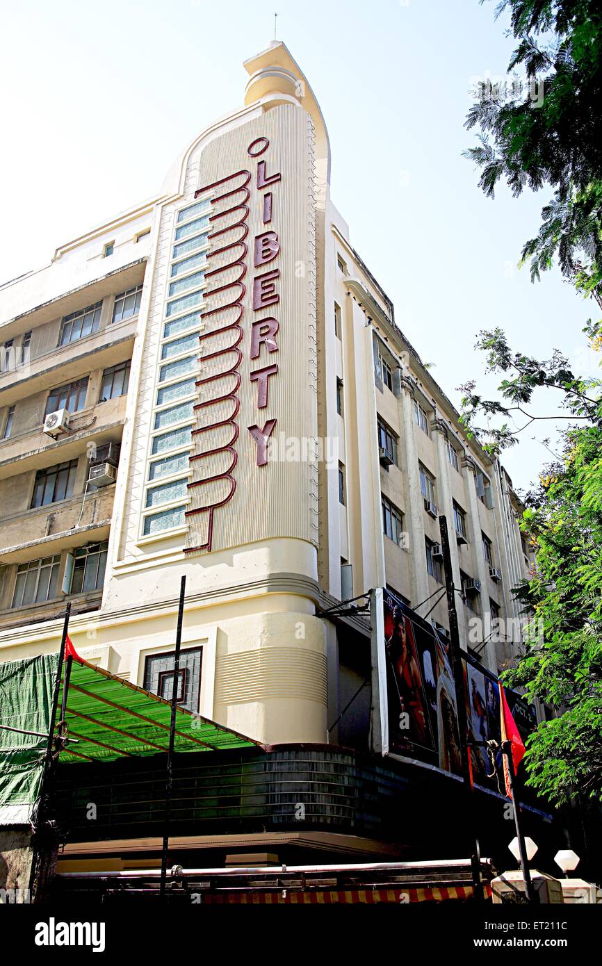 Liberty Cinema; Art deco; sala cinema; cinema; Vithaldas Thackersey Road; Linee marine; Bombay; Mumbai; Maharashtra; India; Asia; Asiatico; Indiano Foto Stock