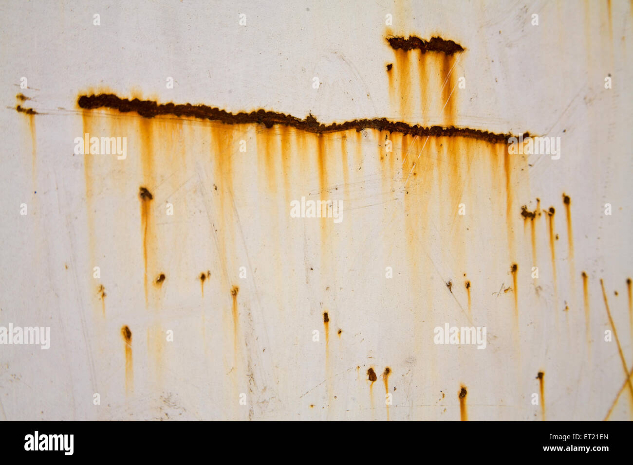 Foglio di ferro arrugginito , ruggine striature su lamiera di ferro , ferro arrugginito , Foto Stock