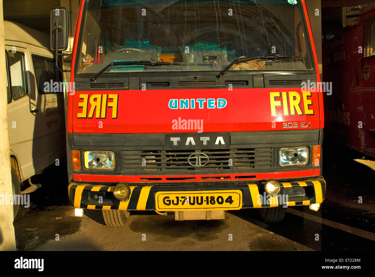 Camion dei vigili del fuoco, Anand, Charotar, Gujarat, India, Asia Foto Stock