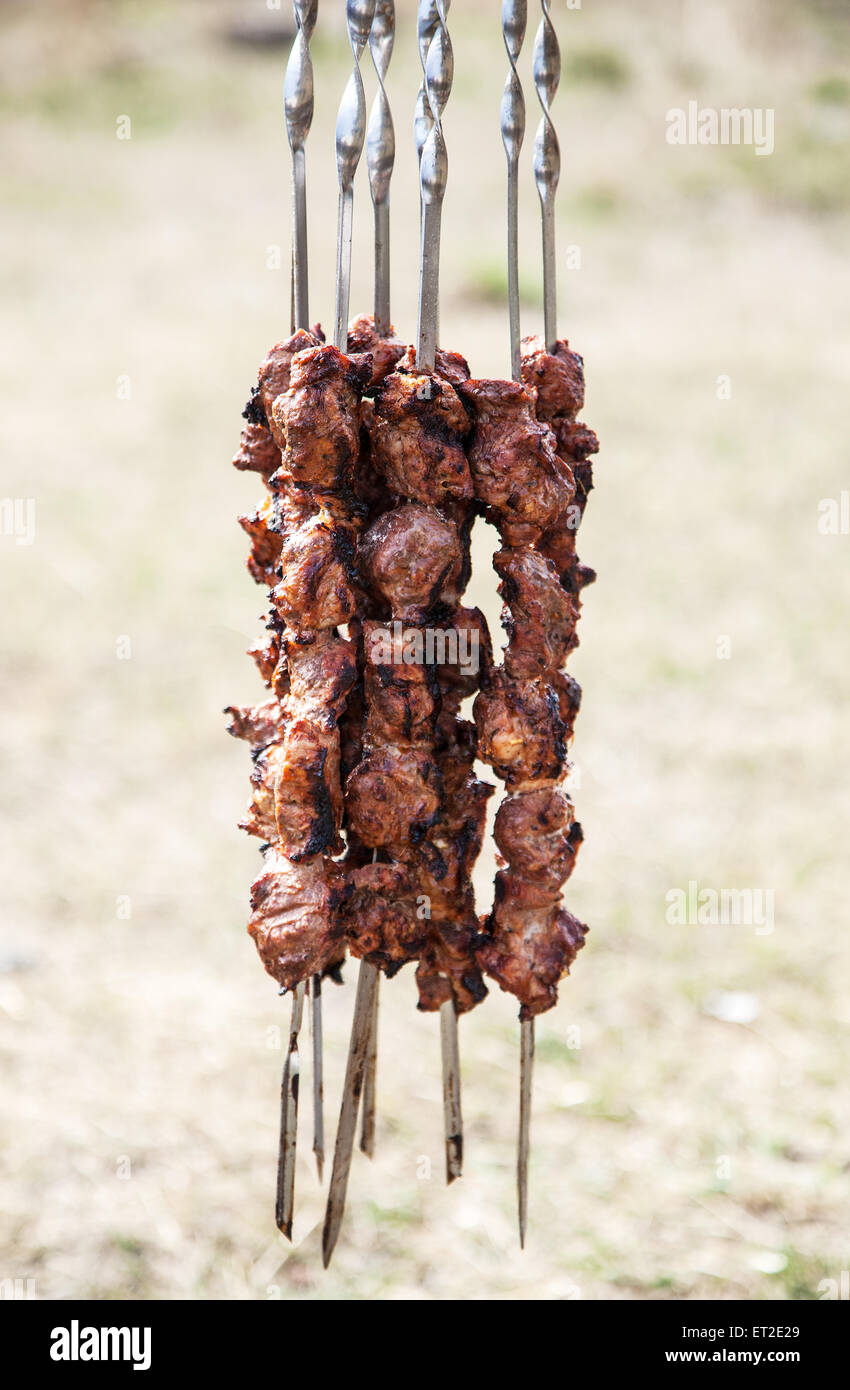 Spiedini. Il processo di cottura. Foto Stock