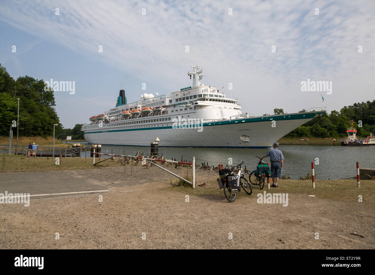 Rendsburg, Germania, Albatros sul canale di Kiel Foto Stock