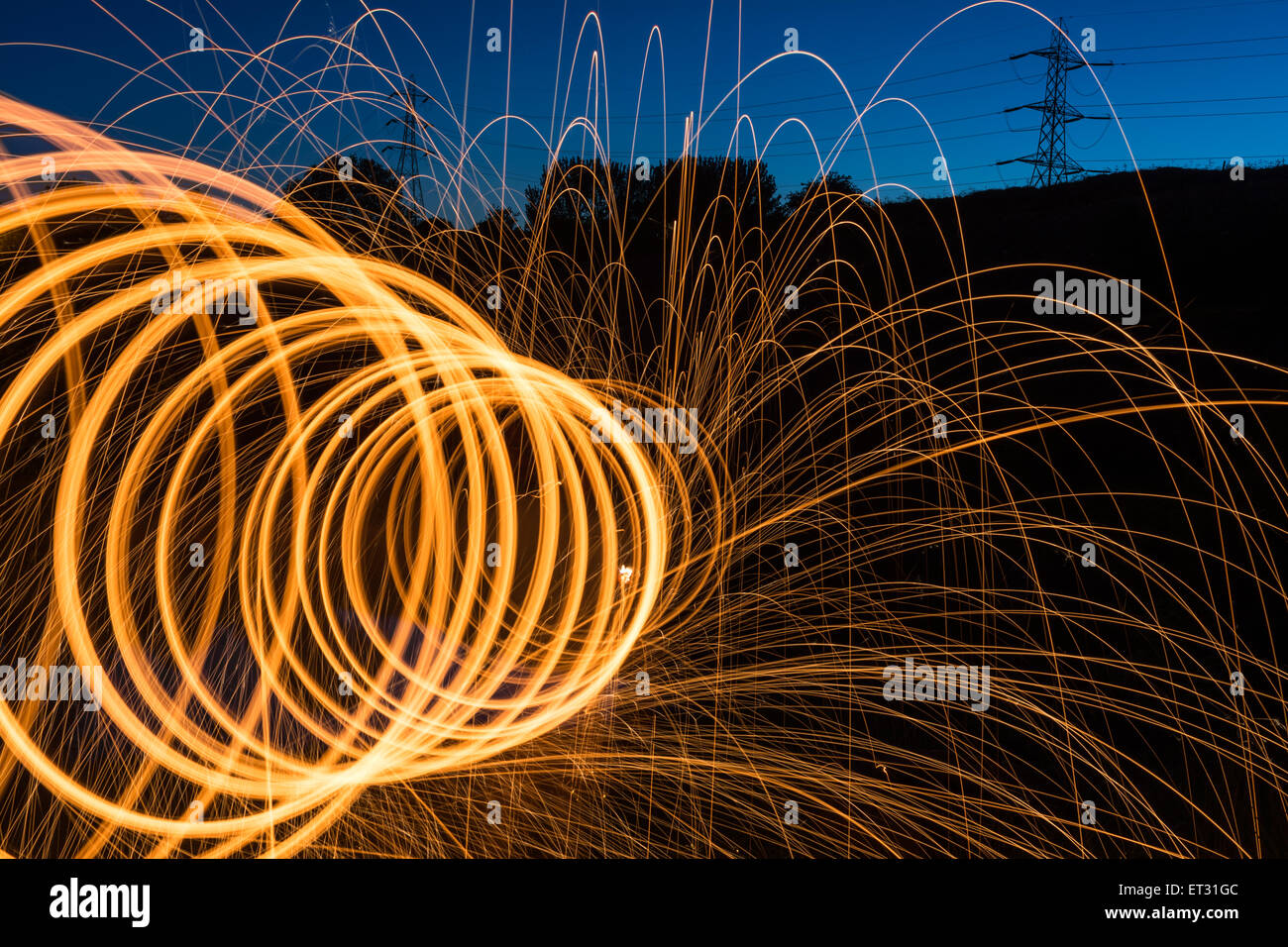 Fotografia di acciaio sentieri di luce Foto Stock