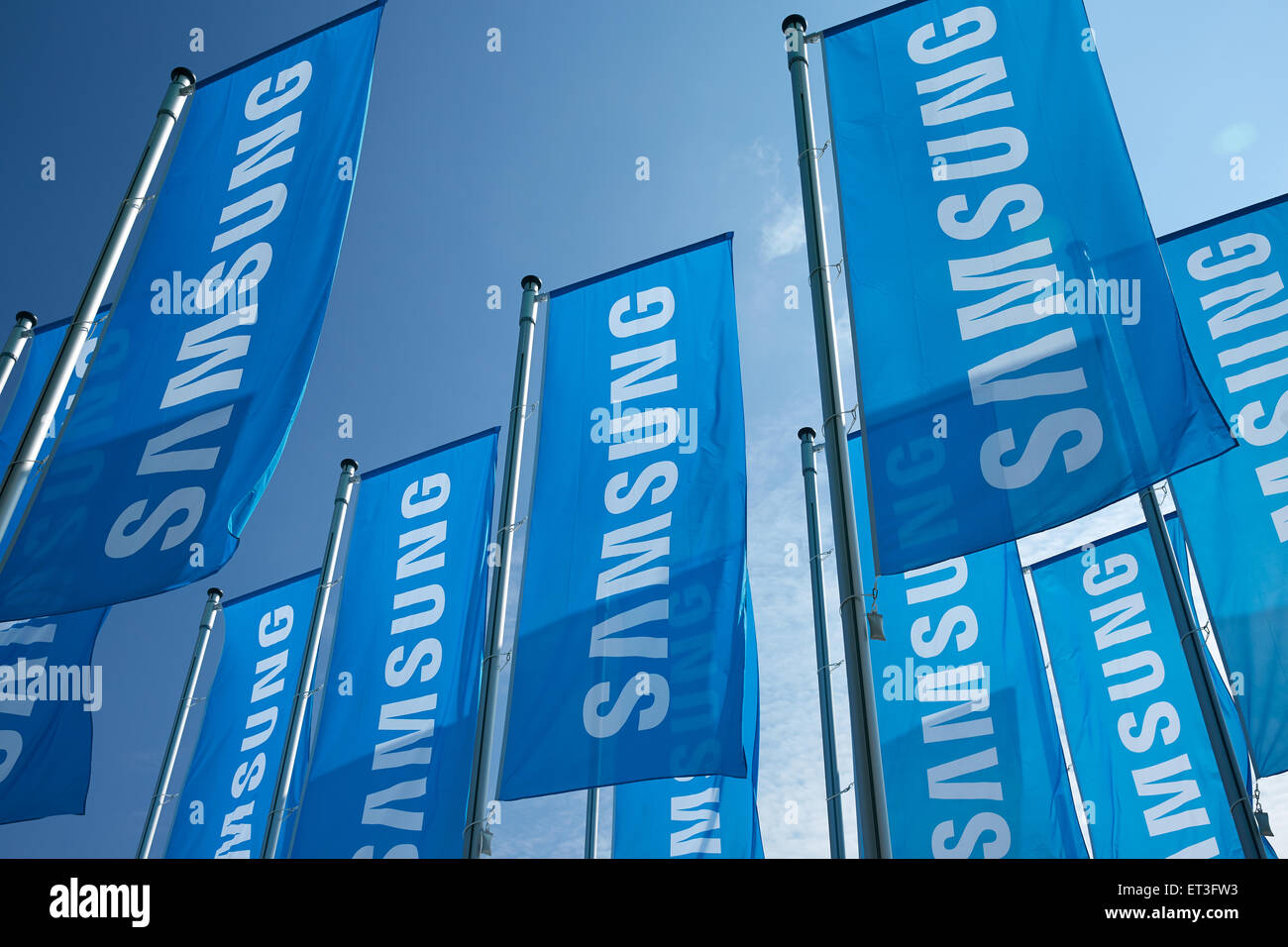 Berlino, Germania, bandiere di Samsung a IFA 2014 Foto Stock