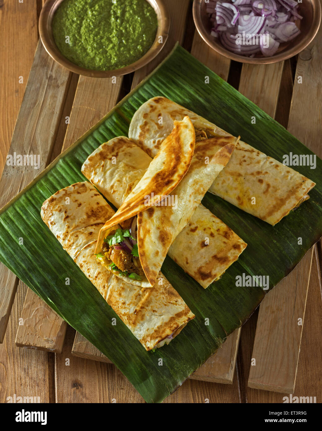 Kathi rotoli. Indian street food Foto Stock