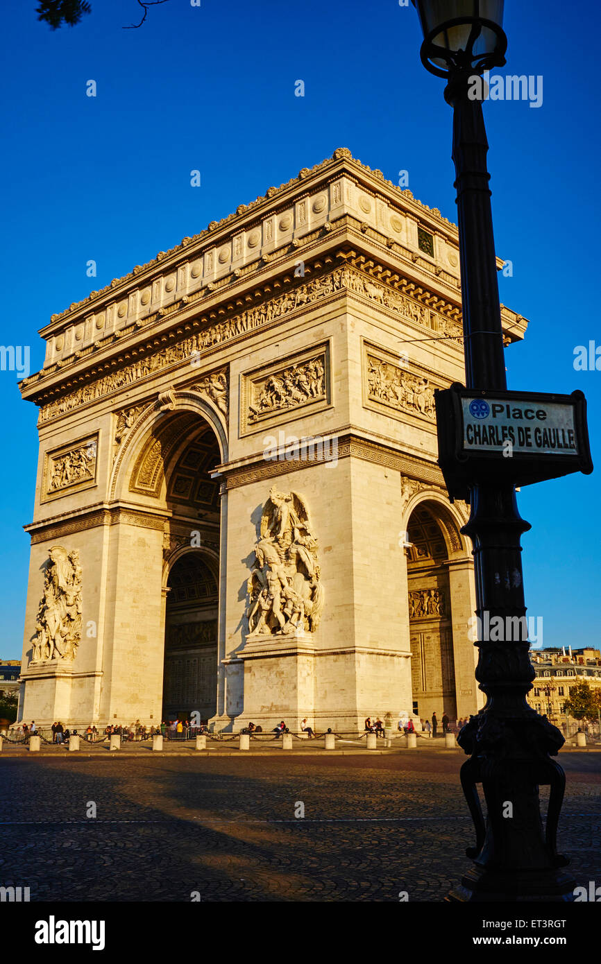 Francia, Parigi, Arc de Triomphe Foto Stock