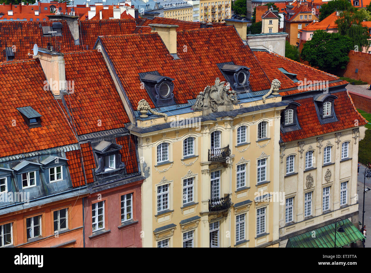 Case di città in Piazza del Castello a Varsavia, Polonia Foto Stock