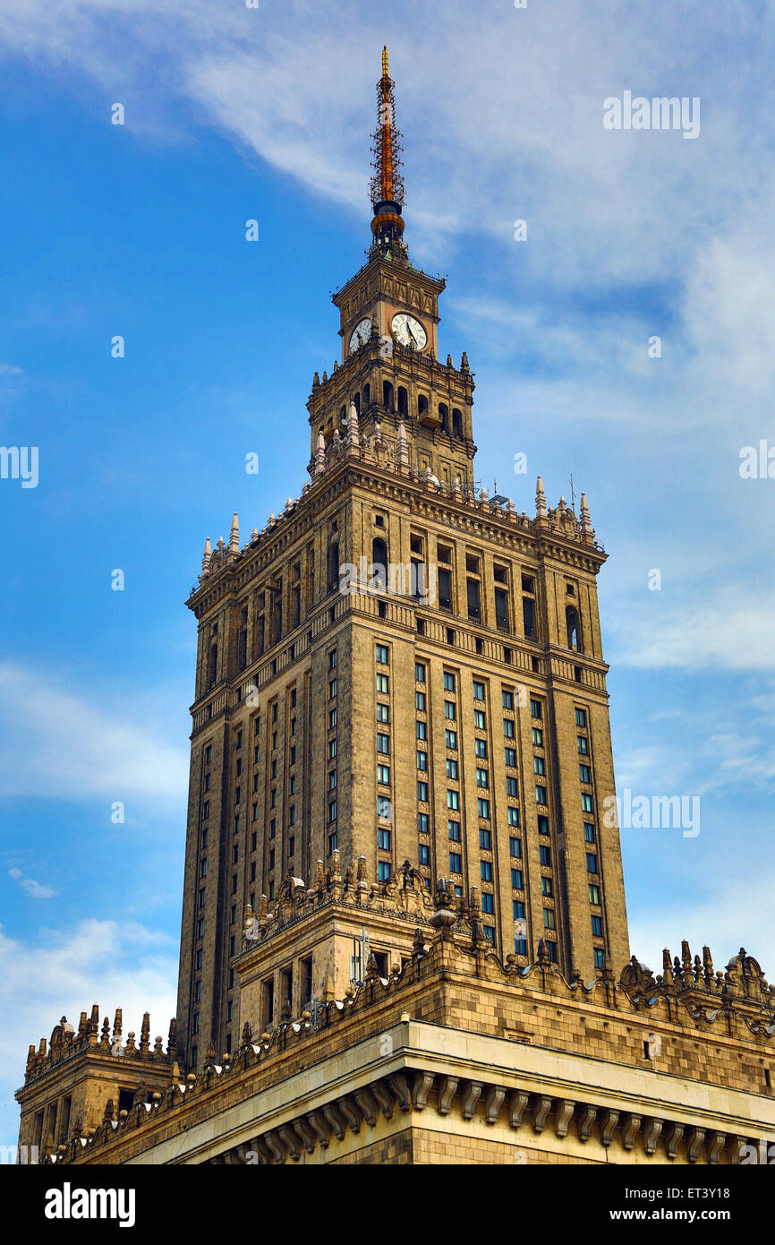 Palazzo della Cultura e della scienza a Varsavia, Polonia - Esempio di architettura stalinista Foto Stock