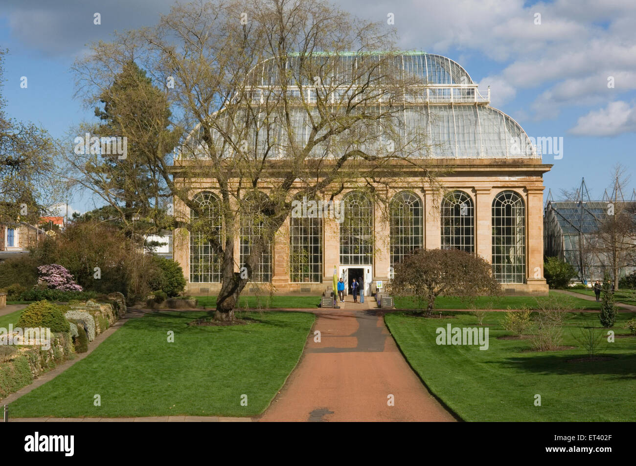 La Casa delle Palme e ingresso delle serre in Royal Botanic Garden Edinburgh in Scozia Foto Stock