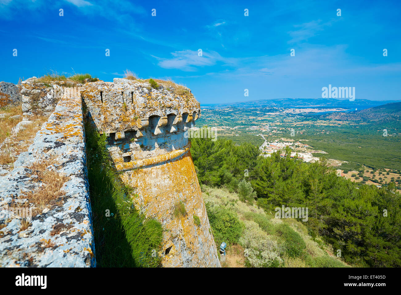 San Georges Castle - Kastro, Cefalonia, Grecia Foto Stock