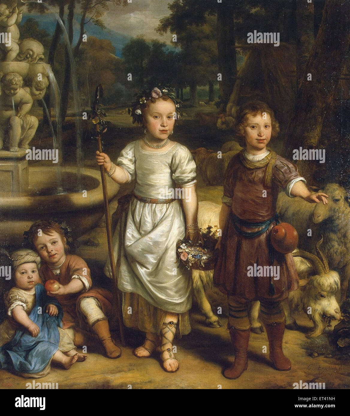 Gerbrandt Jansz van den Eeckhout i bambini in un parco Foto Stock