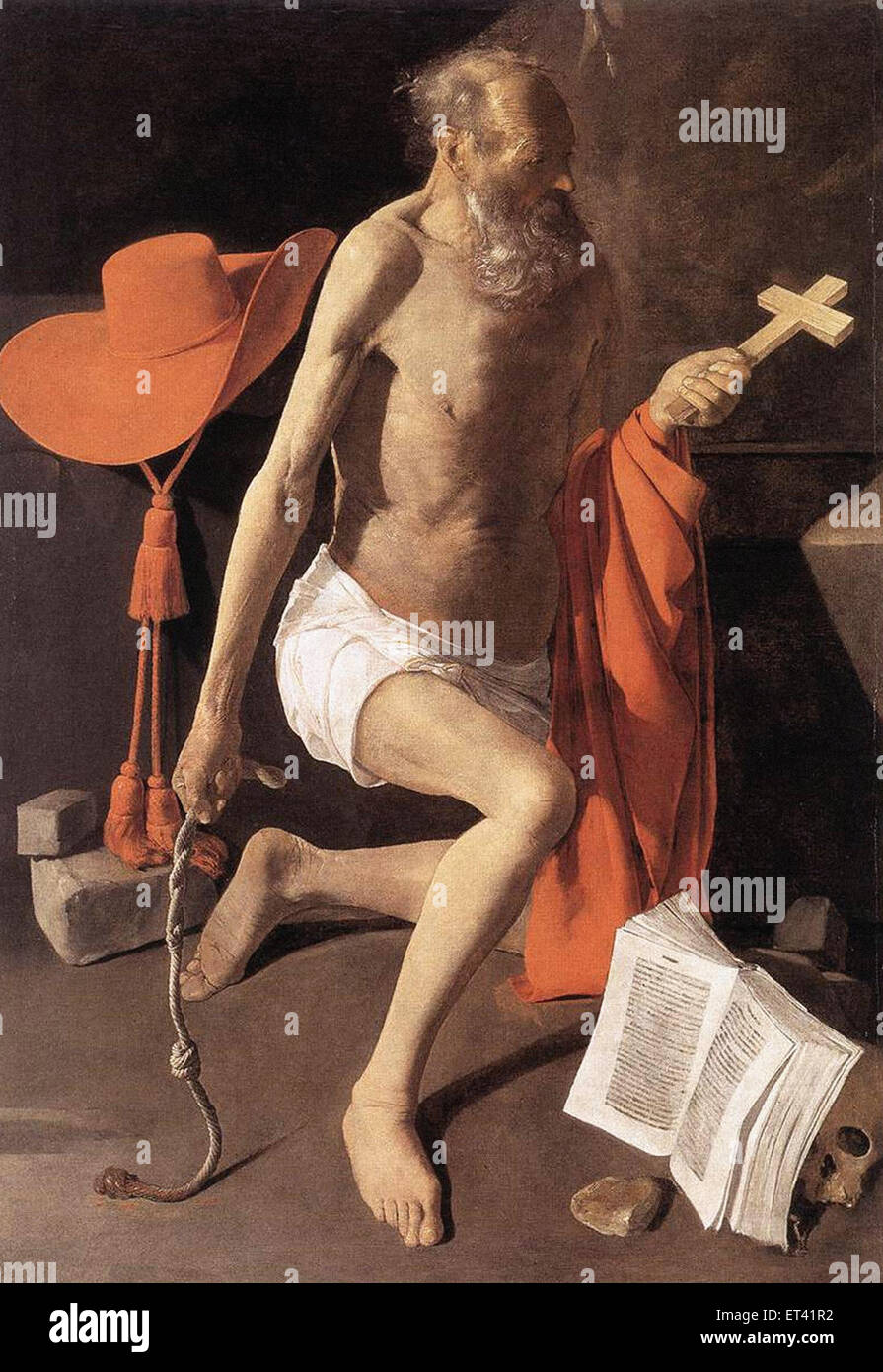 Georges de la Tour penitente San Girolamo Foto Stock