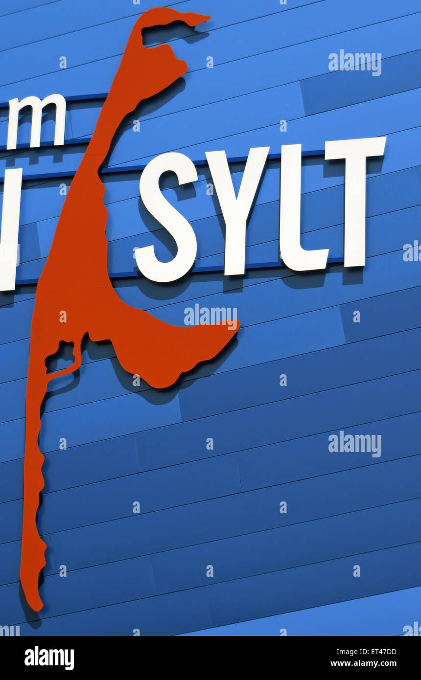 Elenco, Germania, scritte e del profilo dell'isola di Sylt Foto Stock