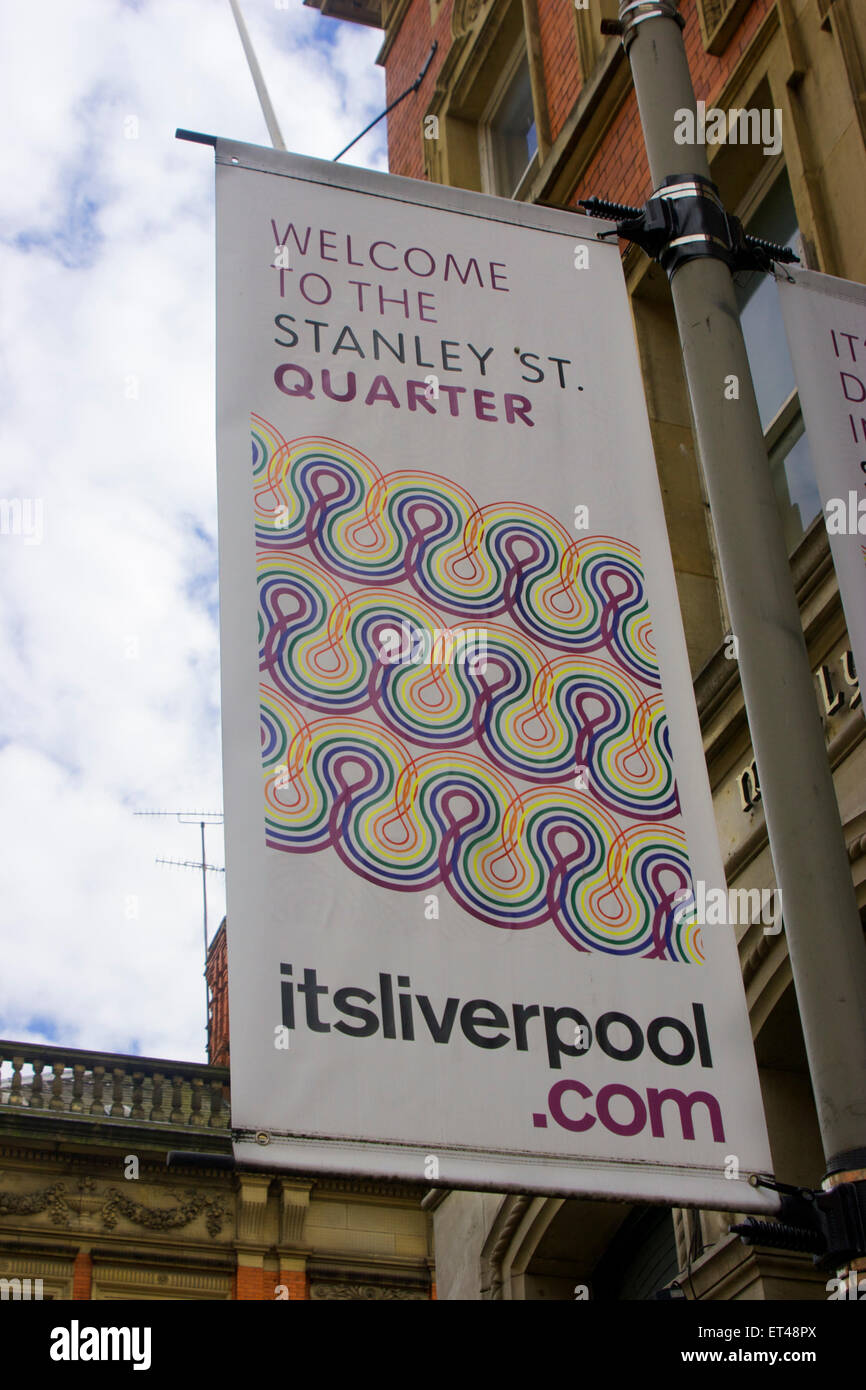 Benvenuti al Stanley Street quarto segno in Liverpool Foto Stock
