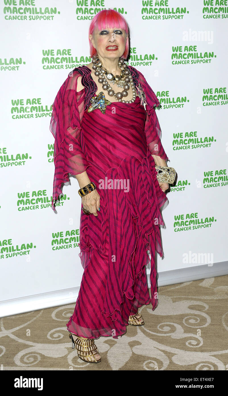 Macmillan Celebrity Calza di Natale asta svoltasi presso la St. Pancras Renaissance London Hotel - Arrivi con: Zandra Rhodes dove: Londra, Regno Unito quando: 09 Dic 2014 Credit: WENN.com Foto Stock