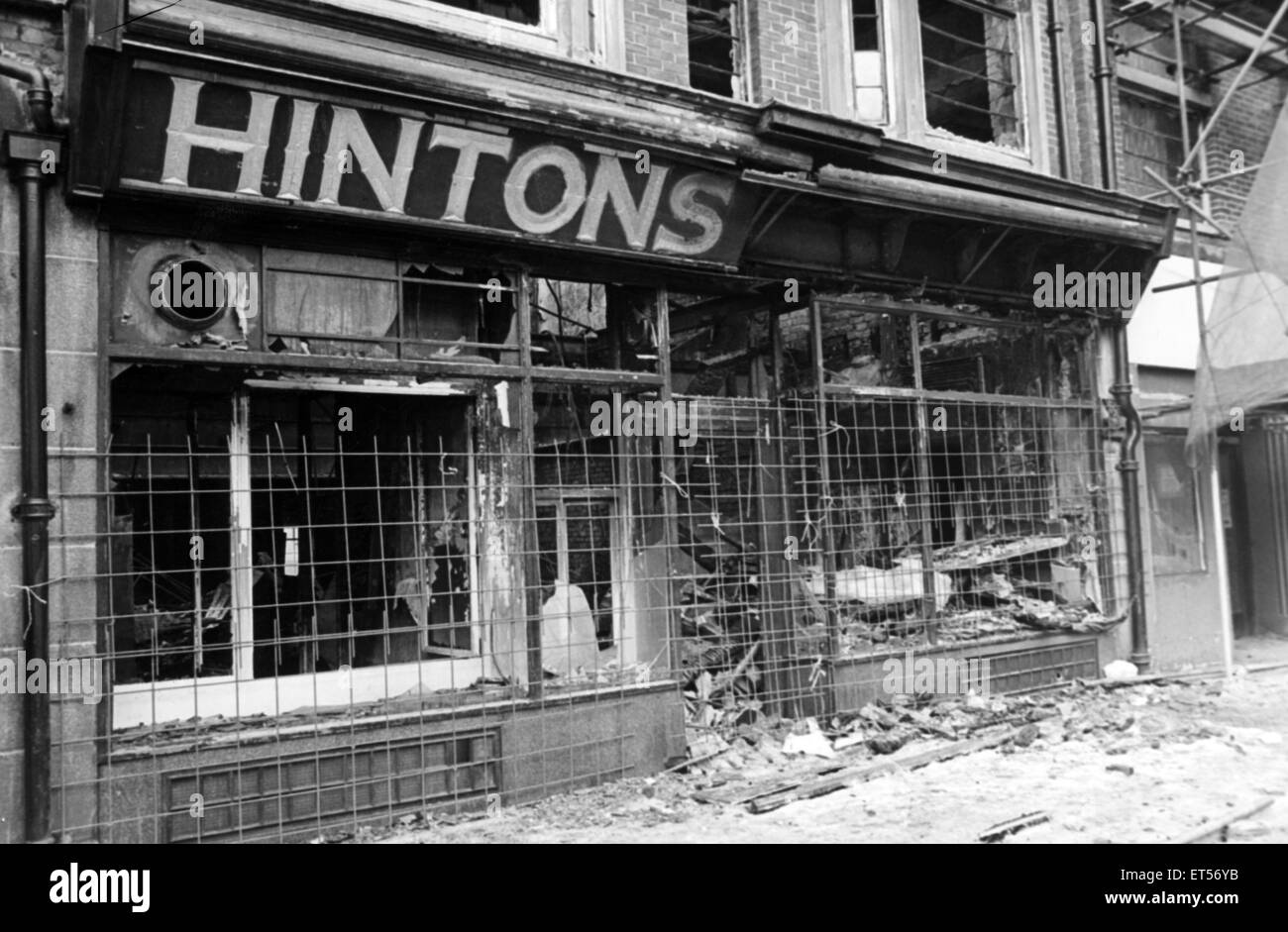 Un vecchio Hintons supermercato, Teesside. 19 gennaio 1987. Foto Stock