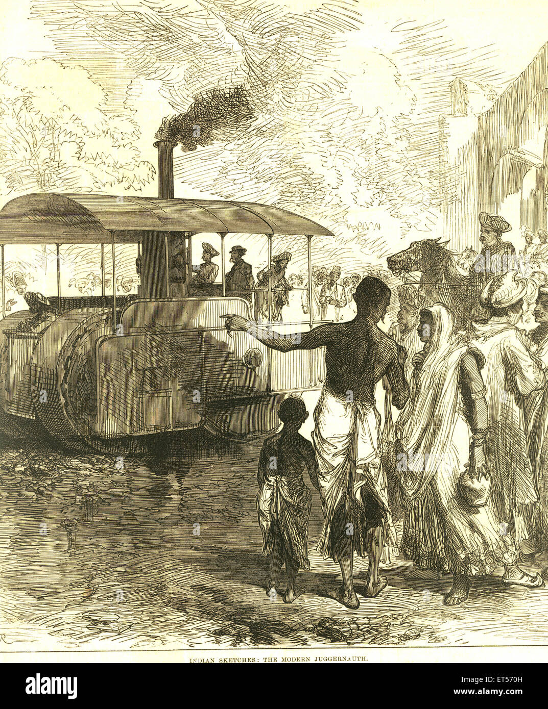 Il Juggernaut moderna ; news 27 Gennaio 1877 ; India Foto Stock