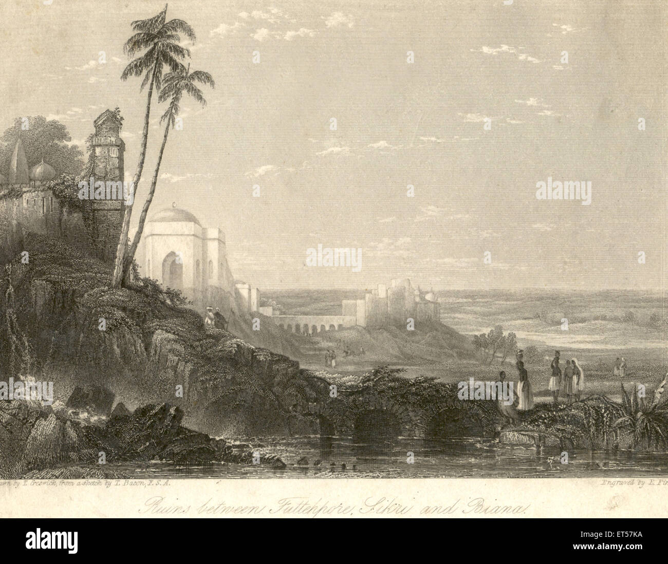 Rovine tra Fatehpur Sikri e Biana ; Uttar Pradesh ; India Foto Stock