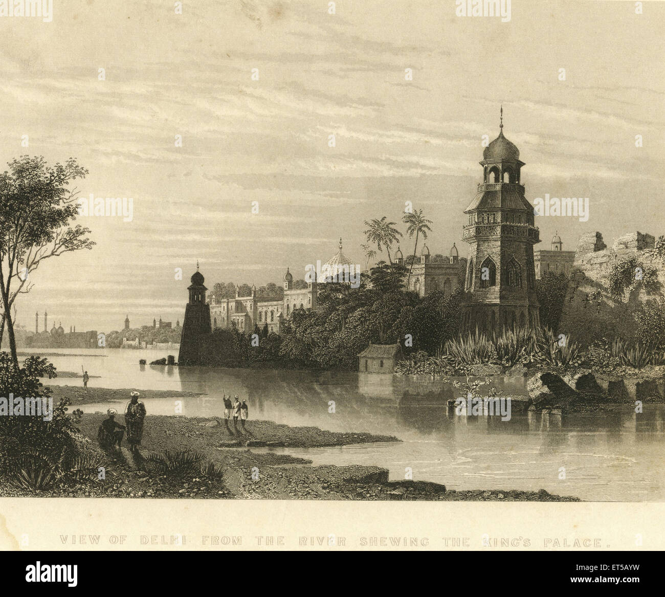 Palazzo e forte ; Delhi ; India ; Asia ; vecchia immagine del 1800 Foto Stock