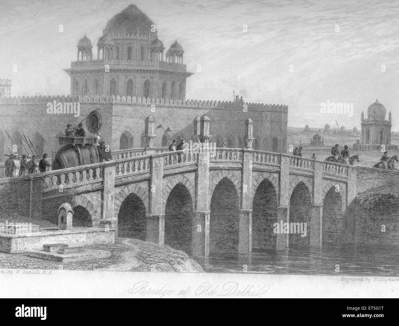 Ponte di Vecchia Delhi ; India Foto Stock