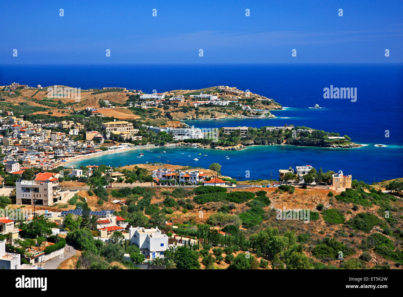 Vista panoramica di Agia Pelagia, Heraklion, Creta, Grecia. Foto Stock