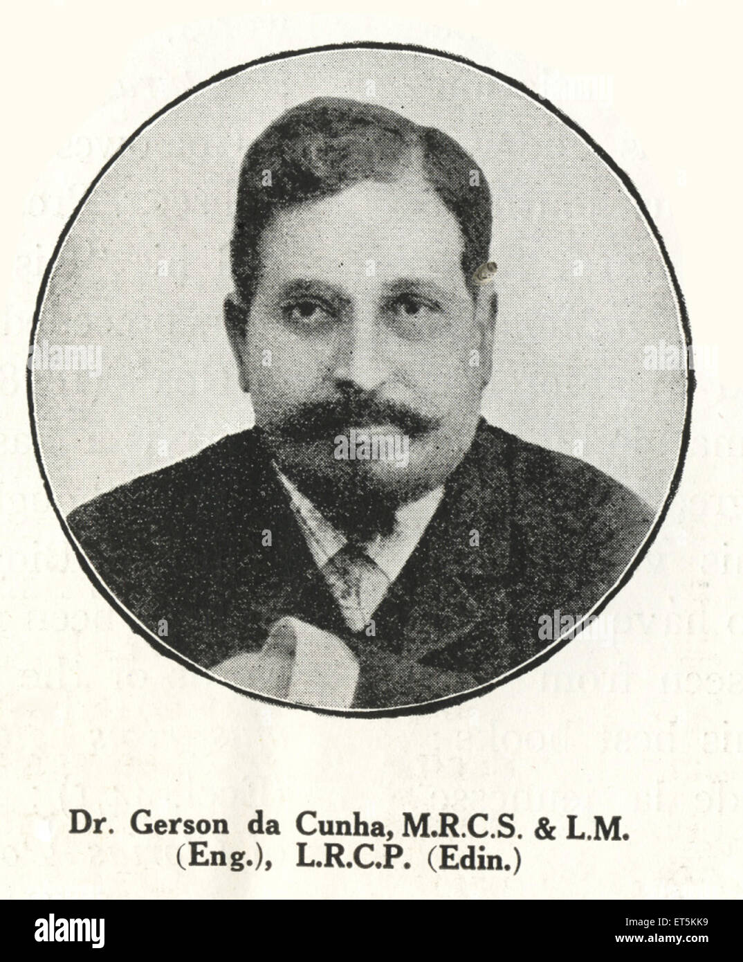 La comunità cattolica il Dr . Gerson da Cunha ; M.R.C.S & L.M. L'ing. ; L.R.C.P. Edin ; India n. MR Foto Stock