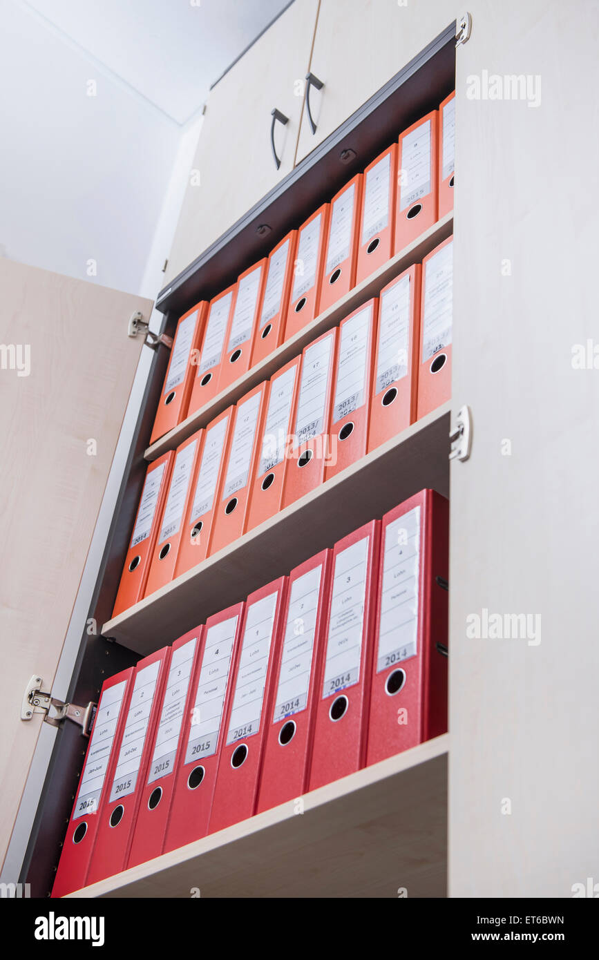 File in Filing cabinet, Monaco di Baviera, Germania Foto Stock