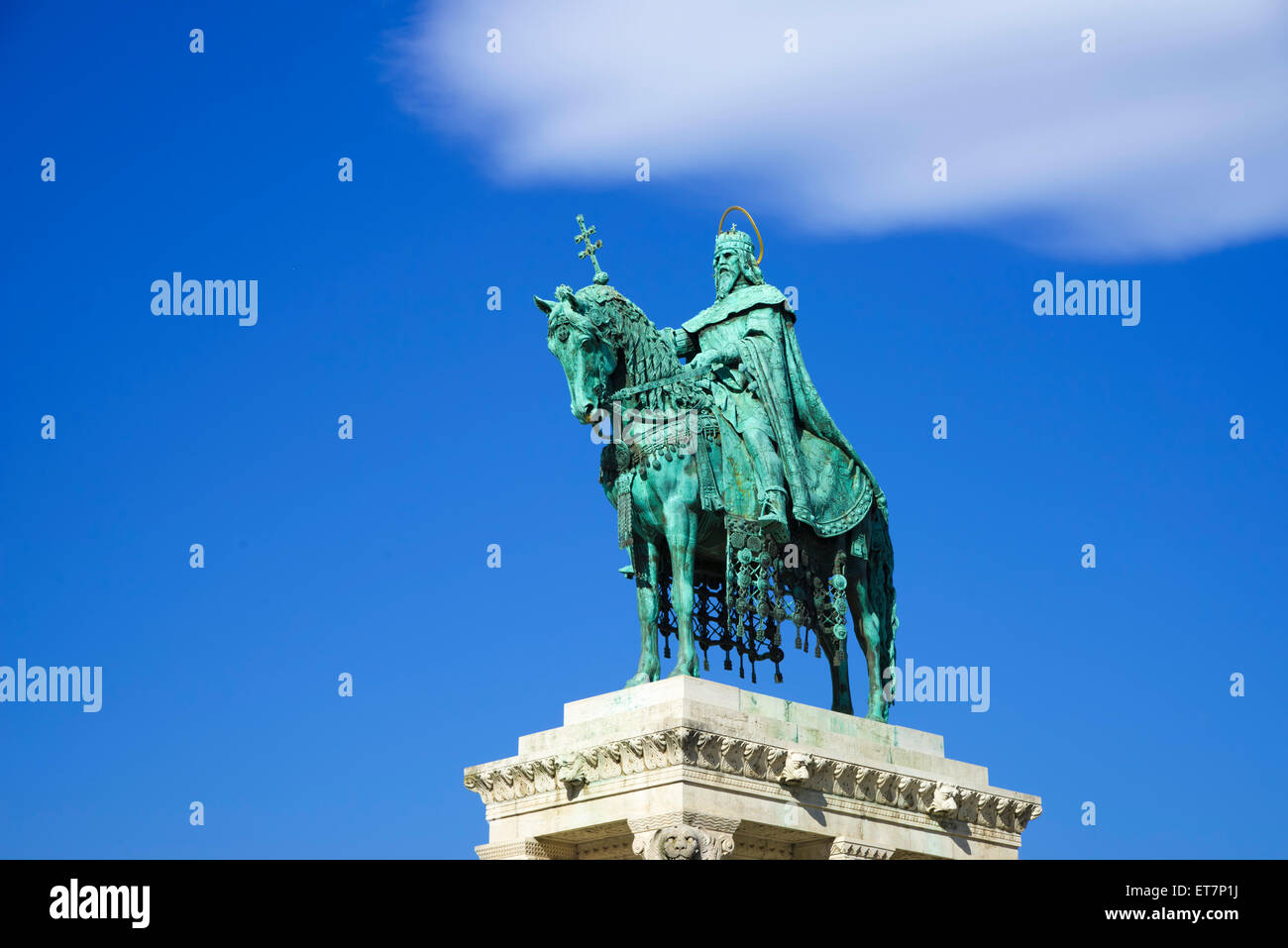 Statua equestre di re Stefano I di Ungheria, Budapest, Ungheria Foto Stock