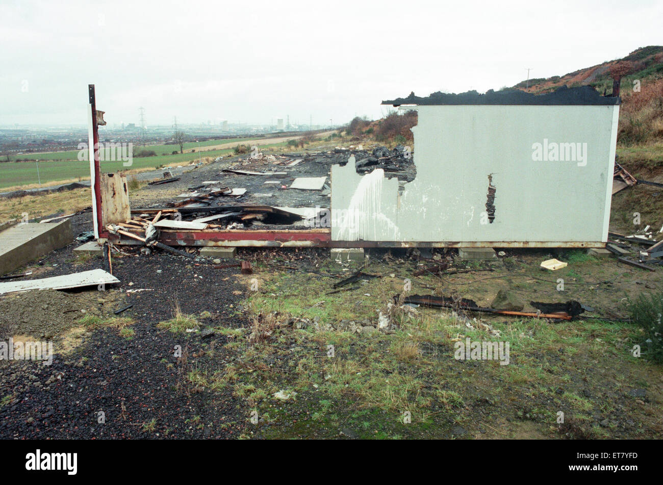 I resti di Eston asciutta pista da sci. Il 23 dicembre 1996. Foto Stock