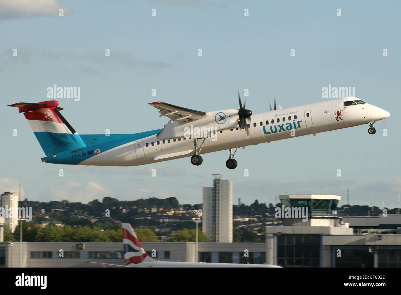 LUXAIR Q400 DASH 8 DHC8 LONDON CITY Foto Stock