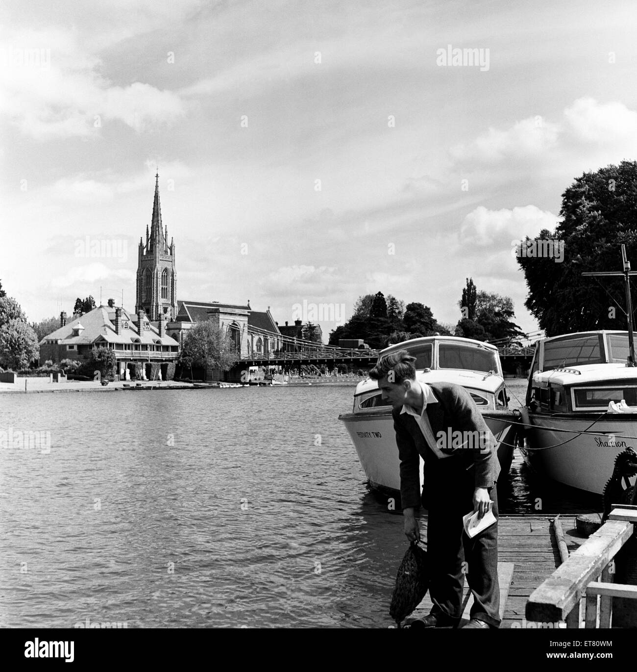 Marlow, all'interno di Wycombe distretto a sud Buckinghamshire. Il 1 giugno 1954. Foto Stock