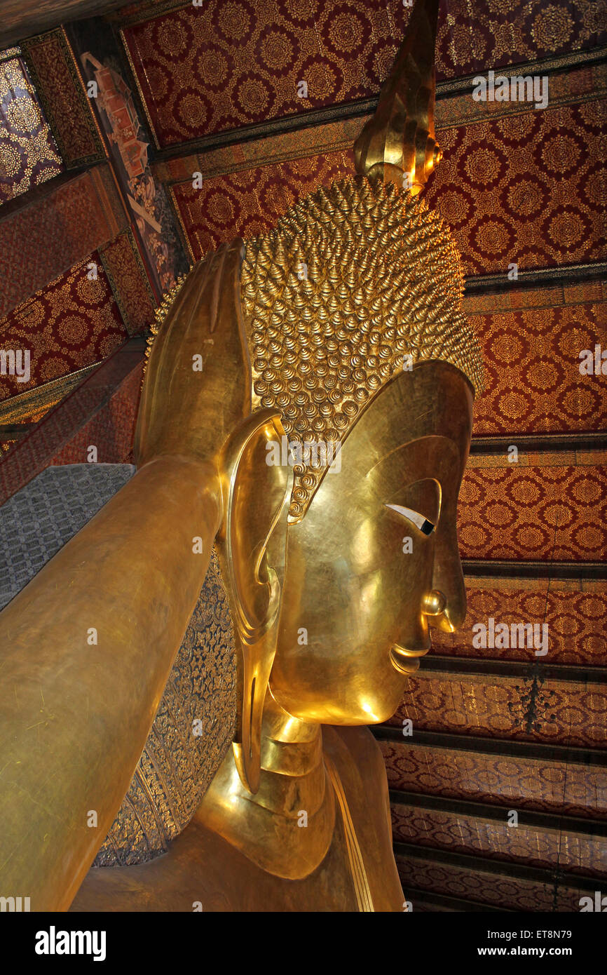 Il Tempio del Buddha Reclinato, Wat Pho Thailandia Foto Stock