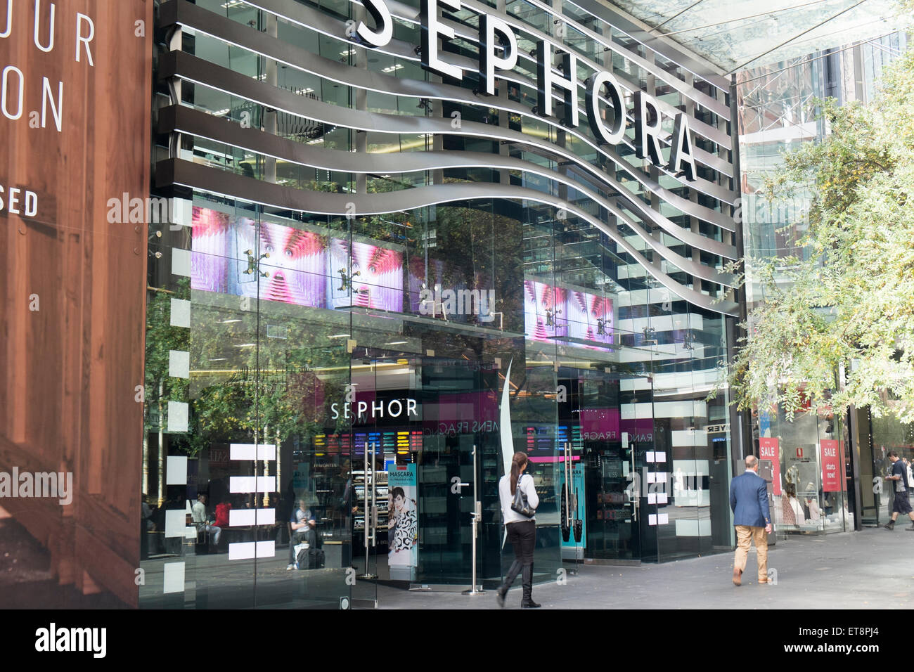 Negozio di bellezza e prodotti personali Sephora in Pitt Street, nel centro di Sydney, NSW, Australia Foto Stock