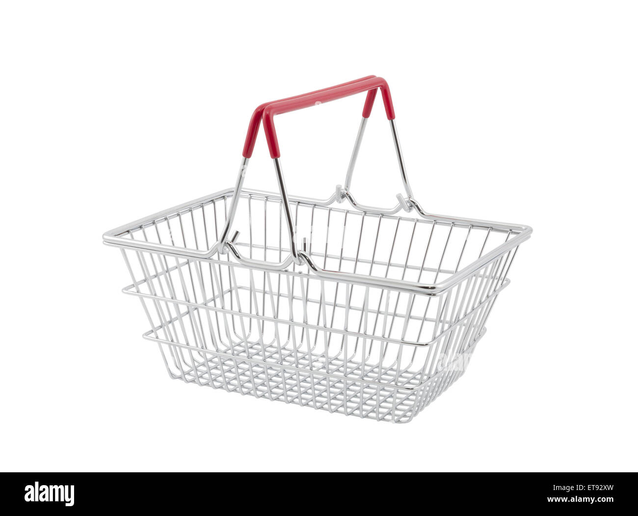 Shopping basket isolato su sfondo bianco con tracciato di ritaglio Foto Stock