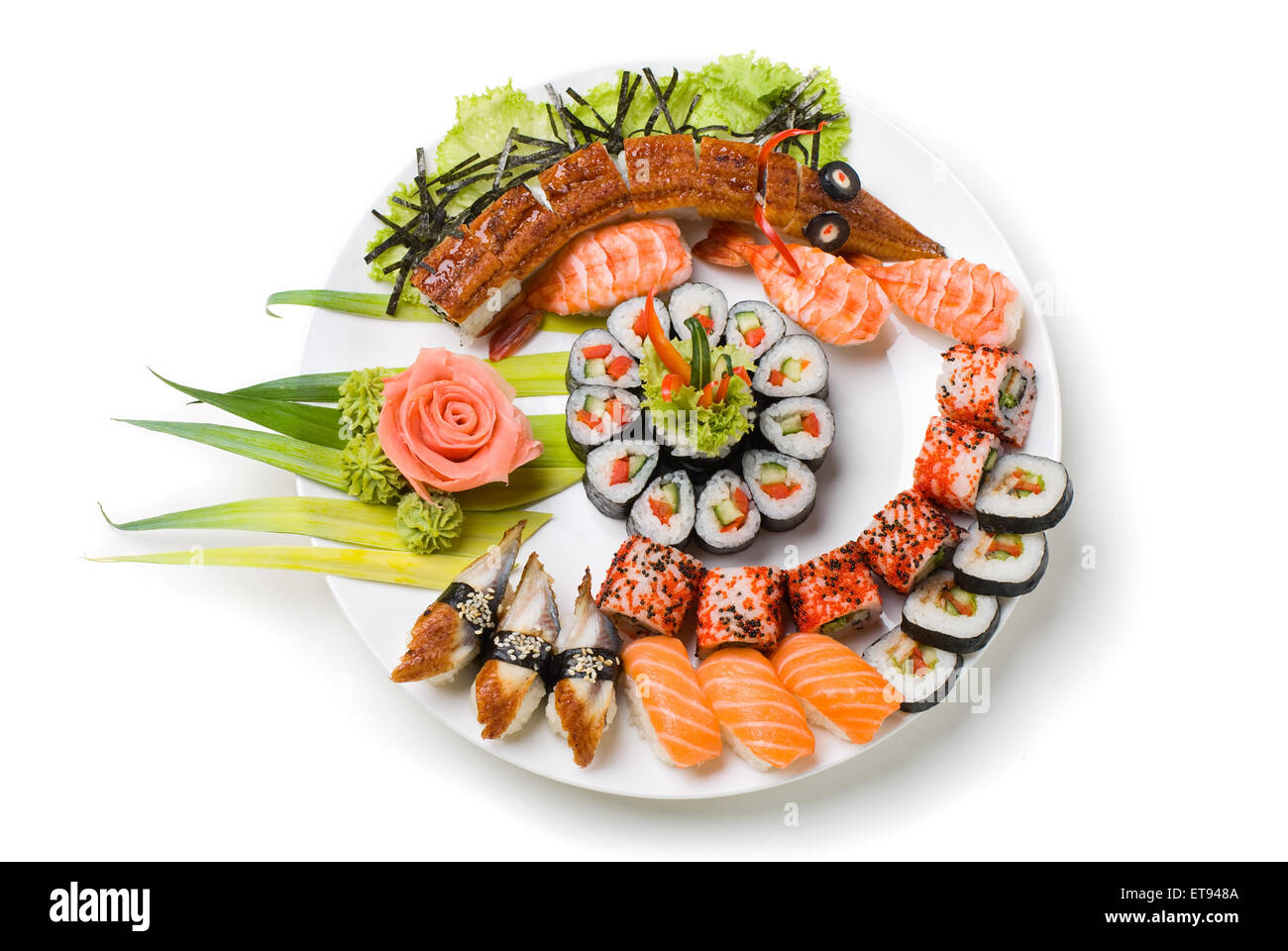 Foto di un laminato e sushi Foto Stock