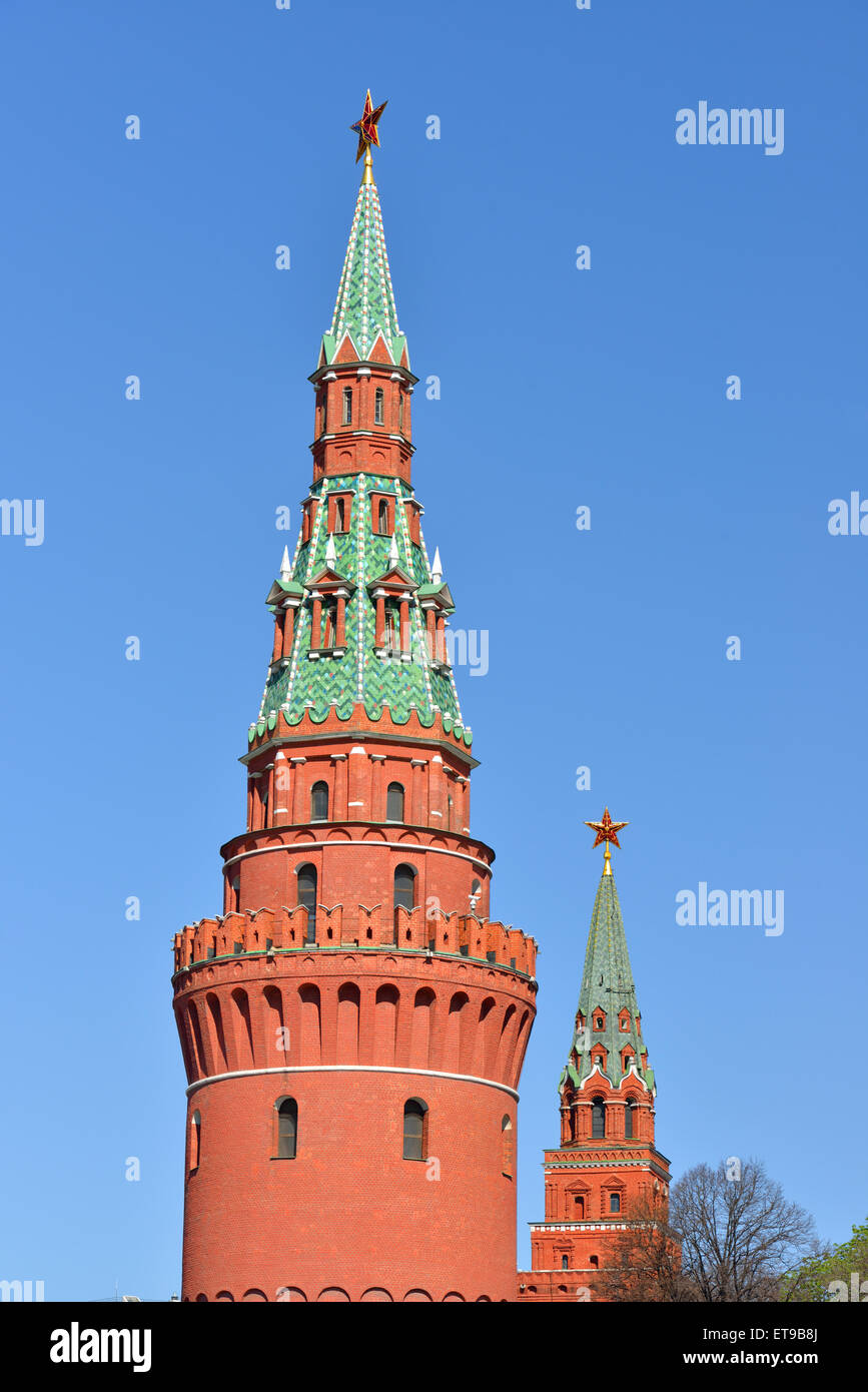 Torre Vodovzvodnaya del Cremlino di Mosca, Russia Foto Stock