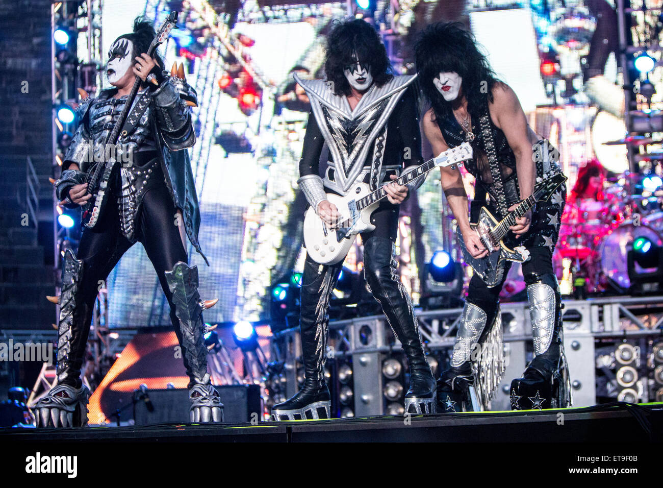 Verona Italia. 11 giugno 2015. La American hard rock band KISS suona dal vivo a Arena di Verona durante il 'quarantesimo anniversario Tour' Credito: Rodolfo Sassano/Alamy Live News Foto Stock