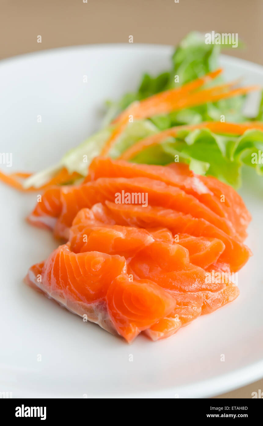 Close up sashimi di salmone , giapponese cucina di stile Foto Stock