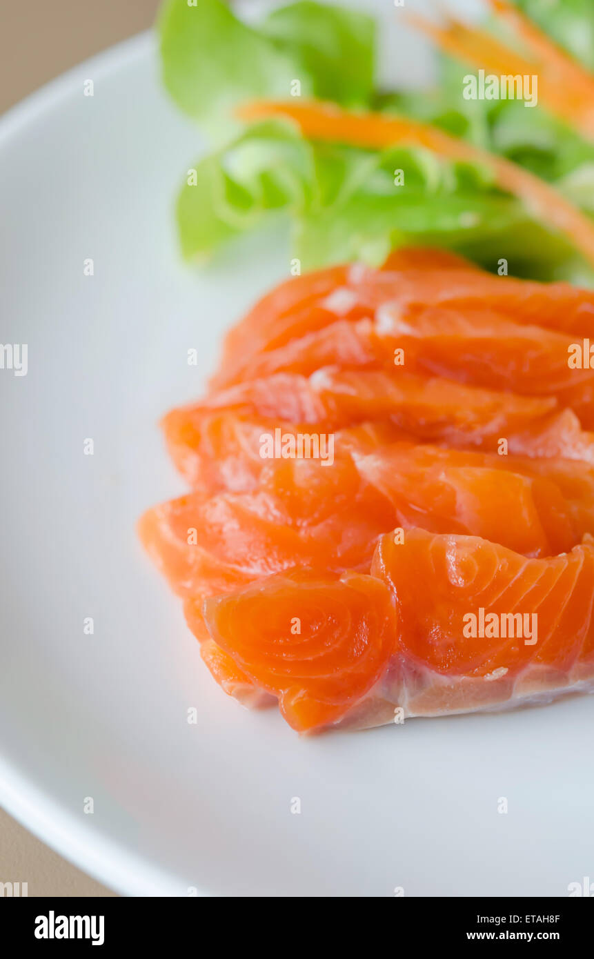 Close up sashimi di salmone , giapponese cucina di stile Foto Stock